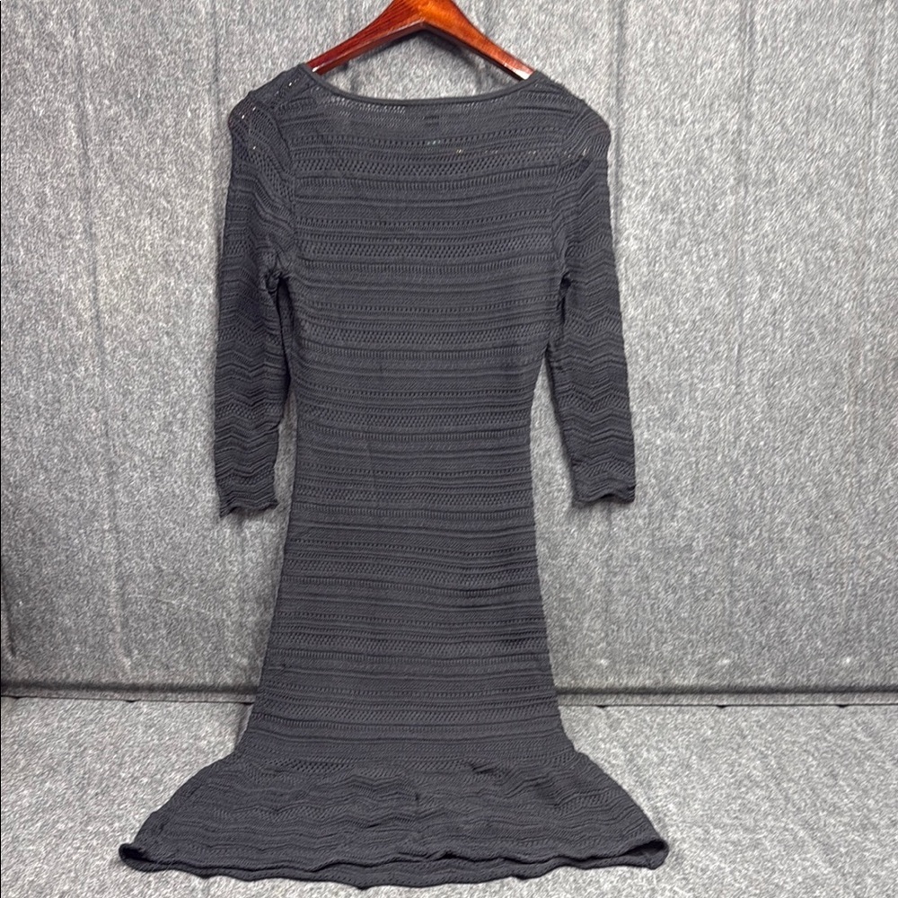 Ralph Lauren black Ribbed Sheath Dress Casual 3/4 Sleeve - Picture 5 of 5